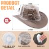 3 PCS XL Plastic Rain Covers, Transparent Cowboy Hat Protector for Storage, Waterproof, Keeps from Rain Snow Dust view 2