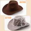 3 PCS XL Plastic Rain Covers, Transparent Cowboy Hat Protector for Storage, Waterproof, Keeps from Rain Snow Dust view 4