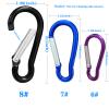 6PCS Carabiners, LDJZON Aluminum Carabiner Clip Spring Snap Hook with 6PCS Keyrings Keychain Hook for Keys, Backbag, Camping Lamp,Water Bottle (2.32 inch, 2 Black/Blue/Purple/Green/Silver) view 2