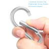 6PCS Carabiners, LDJZON Aluminum Carabiner Clip Spring Snap Hook with 6PCS Keyrings Keychain Hook for Keys, Backbag, Camping Lamp,Water Bottle (2.32 inch, 2 Black/Blue/Purple/Green/Silver) view 3