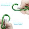 6PCS Carabiners, LDJZON Aluminum Carabiner Clip Spring Snap Hook with 6PCS Keyrings Keychain Hook for Keys, Backbag, Camping Lamp,Water Bottle (2.32 inch, 2 Black/Blue/Purple/Green/Silver) view 4