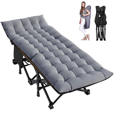 Slsy Folding Camping Cot, Heavy Duty Folding Cot Camping Cot for Adults Portable Folding Outdoor Cot with Carry Bags for Outdoor Travel Camp Beach Vacation