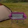 Northroad Folding Loveseat Camping Chair Portable Double Duo Full Padded Garden Sofa Chair for 2 Person w/ 2 Cup Holder,Wine Glass Holder,Support 600lbs for Outdoor Travel (Purple) view 2