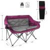 Northroad Folding Loveseat Camping Chair Portable Double Duo Full Padded Garden Sofa Chair for 2 Person w/ 2 Cup Holder,Wine Glass Holder,Support 600lbs for Outdoor Travel (Purple) view 3