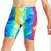 DEVOROPA Boys' Swim Jammers Youth Competitive Swim Team Suit Quick Dry Athletic Swimming Shorts UPF 50+ Abstract F XL view 2