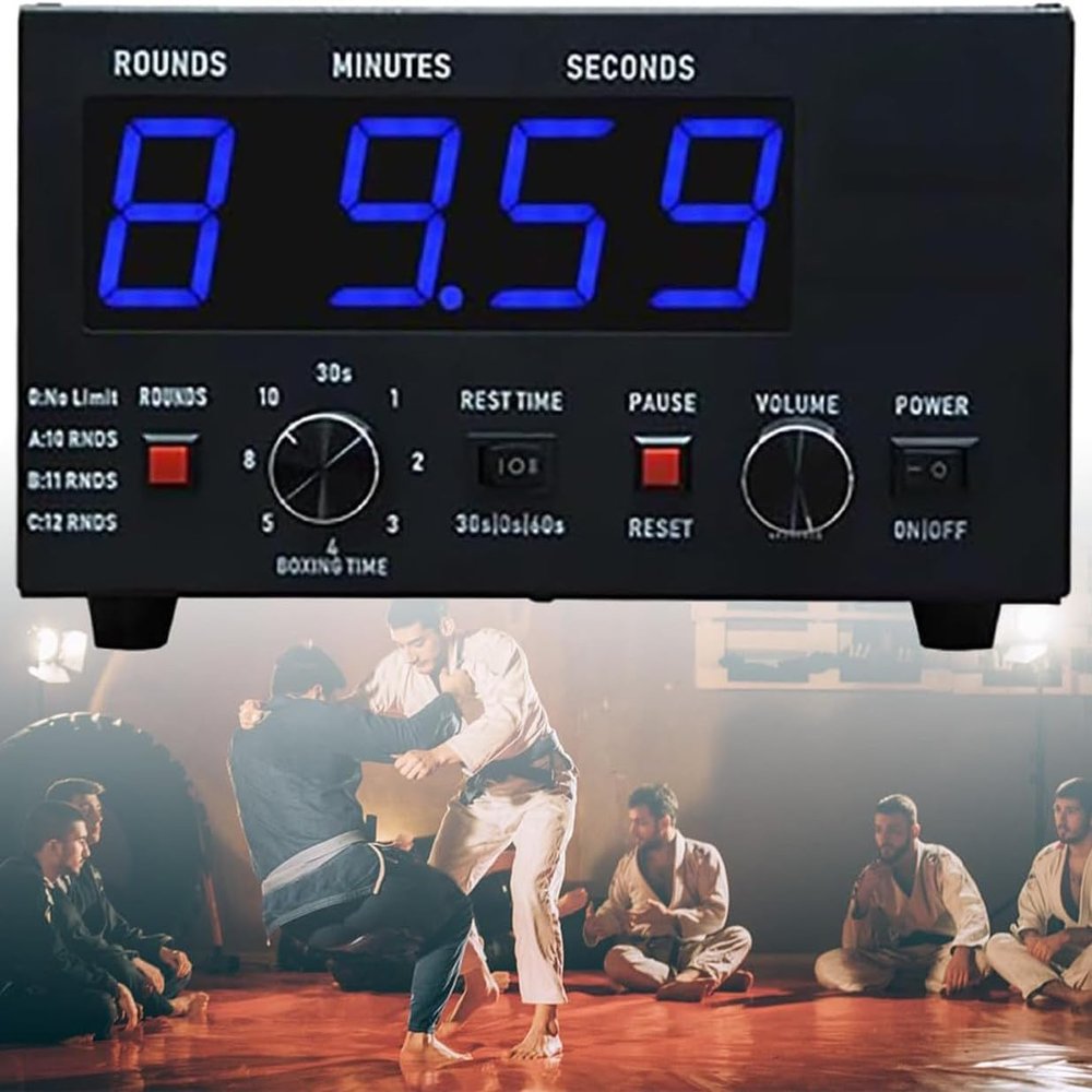 Boxing Interval Timer with LED Display, Portable Gym Timer, Selectable Training Time and Cycle Repetitions, 30S-10min Training and 0/30/60S Rest Time, Scoreboard Timer,Blue