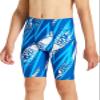 DEVOROPA Boys' Swim Jammers Youth Competitive Swim Team Suit Quick Dry Athletic Swimming Shorts UPF 50+ Abstract E L view 2