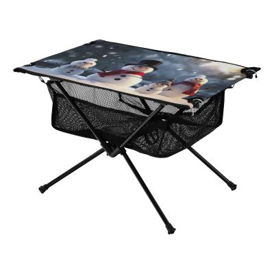 SDMKA Snowman Family Outdoor Folding Table for Camping, Beach & Picnic  Portable, Easy-to-Carry Camping Side Table with Durable Bag for BBQ, Camp Use