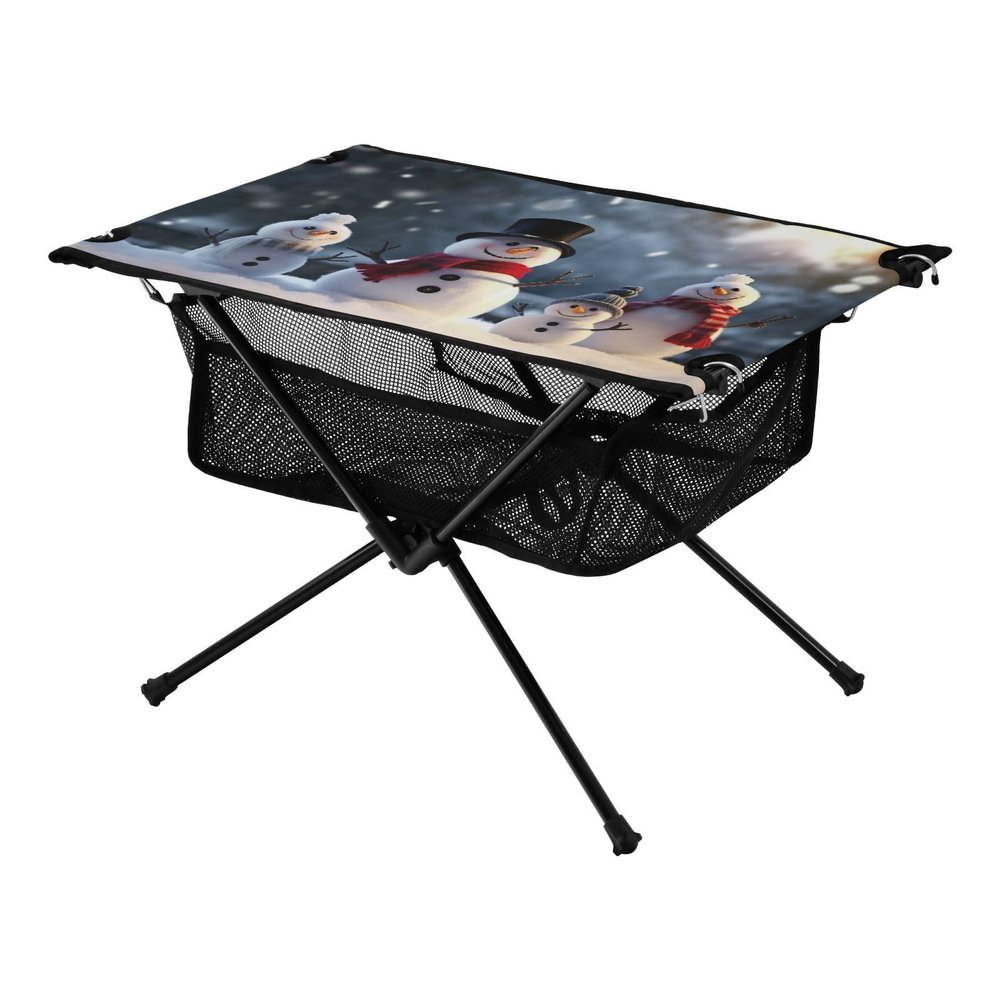 SDMKA Snowman Family Outdoor Folding Table for Camping, Beach & Picnic  Portable, Easy-to-Carry Camping Side Table with Durable Bag for BBQ, Camp Use
