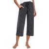 Capri Pants for Women Wide Leg Sweatpants Baggy High Waisted Capris Yoga Pants with Pockets Casual Sweat Pants Drawstring Elastic Waist Joggers Pants Straight Leg Sweatpants Workout Athletic Pants view 2