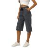 Capri Pants for Women Wide Leg Sweatpants Baggy High Waisted Capris Yoga Pants with Pockets Casual Sweat Pants Drawstring Elastic Waist Joggers Pants Straight Leg Sweatpants Workout Athletic Pants view 4
