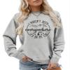 Pifnxtamy Sweatshirts for Women I Haven't Been Everywhere But It's On My List Graphic Tee Soft Comfy Crewneck Tops Gray view 1