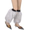 Reyox Women's Faux Fur Leg Warmers, Furry Boot Cuff Covers for Party Costumes Festival Cosplay Light Grey 17.7 inch view 1