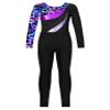 YOOJOO Kids Girls Gymnastics Dance Outfits Long Sleeve Leotard Biketard Jumpsuit with Leggings Pants Set Activewear NeonStarry 6 Years view 3