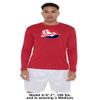 Campus Lab Shippensburg University Adult Men's Sport Long Sleeve Primary Logo, Red, X-Large view 3