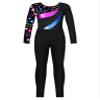 YOOJOO Kids Girls Gymnastics Dance Outfits Long Sleeve Leotard Biketard Jumpsuit with Leggings Pants Set Activewear Stars 6 Years view 3