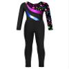 YOOJOO Kids Girls Gymnastics Dance Outfits Long Sleeve Leotard Biketard Jumpsuit with Leggings Pants Set Activewear Stars 6 Years view 4