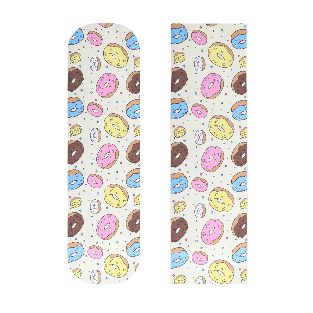 ZUEXT 9" x 33" Skateboard Grip Tape, 2Pack Donut Waterproof Longboard Grip Tape, Bubble Free Non Slip Scooter Griptape for Rollerboard Stairs Pedal Wheelchair Step (23x84cm)