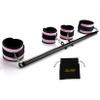 Sovyime Black Expandable Spreader Bar with Adjustable 4pcs Straps Sports Aid Training Fitness Gear, Restore Pilates, Yoga Gym Kit, Home Exercise Kit (Black+PU Pink Set) view 1