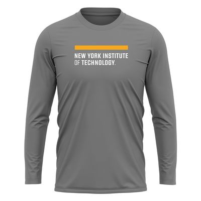 Campus Lab New York Institute of Technology Adult Men's Sport Long Sleeve Primary Logo, Charcoal, X-Large