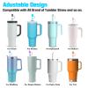Adjustable Straw Cover for All Brand of Stanley, Simple Modern, Yeti, Owala, Hydro Flask, Reduce, Maars, Meoky, MaxBase, Beast, Hydrapeak and so on, Diameter 6mm-10mm, BPA Free, Dishwasher safe view 2