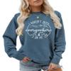 Pifnxtamy Sweatshirts for Women I Haven't Been Everywhere But It's On My List Graphic Tee Soft Comfy Crewneck Tops Blue view 1