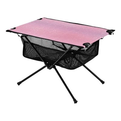SDMKA Pink Theme Outdoor Folding Table for Camping, Beach & Picnic  Portable, Easy-to-Carry Camping Side Table with Durable Bag for BBQ, Camp Use