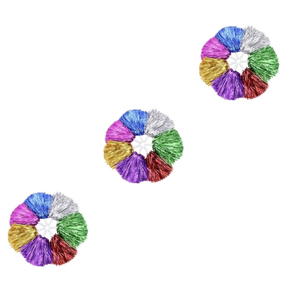 BESPORTBLE 18 Pcs Plastic Dance Pom Poms for Cheerleader Costumes Party Accessory Set Sports Cheer Pom Poms Glitter Cheerleader Poms Ball Dance Fancy Dress Party Supplies