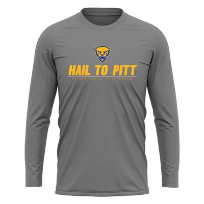 Campus Lab University of Pittsburgh Adult Men's Sport Long Sleeve School Spirit Collegiate, Charcoal, Medium