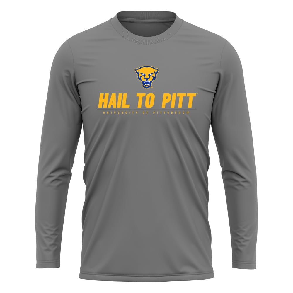 Campus Lab University of Pittsburgh Adult Men's Sport Long Sleeve School Spirit Collegiate, Charcoal, Medium