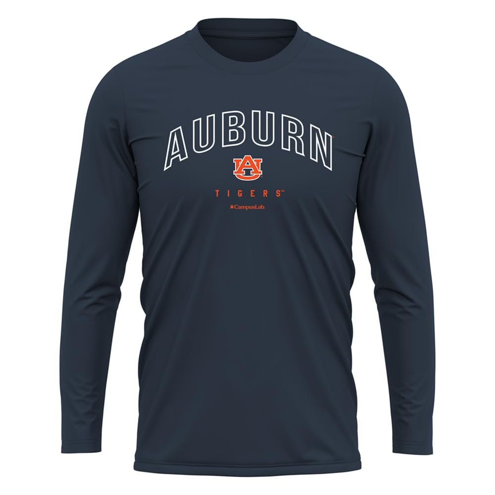 Campus Lab au Adult Men's Sport Long Sleeve Curved Name Collegiate, Navy, Medium