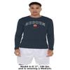 Campus Lab au Adult Men's Sport Long Sleeve Curved Name Collegiate, Navy, Medium view 3