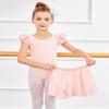 Zaclotre Girls Dance Leotards Short Sleeve Ballet Dress with Double Layer Skirt Pink Leotard for Dance Size 10-11 Years view 2