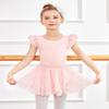 Zaclotre Girls Dance Leotards Short Sleeve Ballet Dress with Double Layer Skirt Pink Leotard for Dance Size 10-11 Years view 3