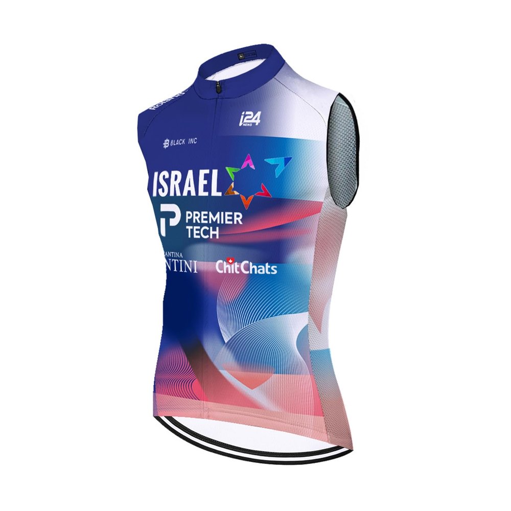 SGCIKER 2023 Mens World Tour Pro Team ISRAEL Cycling WindVest,Windbreaker Bike Gilet Windproof MTB Sleeveless Clothing (4XL)