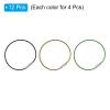 PATIKIL 5.9" Length Wire Keychain Cable, 12 Pack Nylon Coated Stainless Steel 1.5mm Key Ring Loop for Outdoor Hiking Hanging Luggage Tag Keys ID Card, Black Gold Green view 3