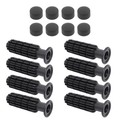rockible 8Pcs Foosball Game Handle with 8 End Plug Table Soccer Easy Install Rod Practical Replace Components Parts Stopper Kids