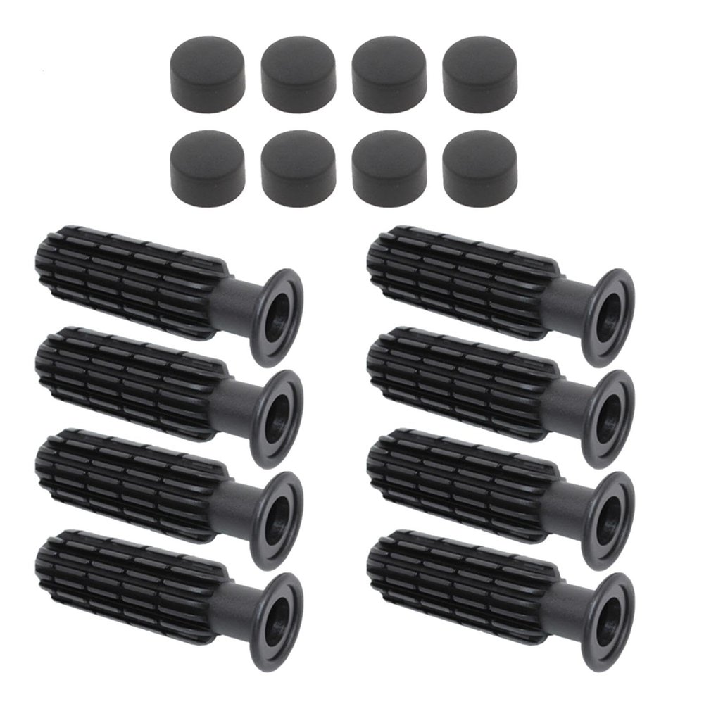 rockible 8Pcs Foosball Game Handle with 8 End Plug Table Soccer Easy Install Rod Practical Replace Components Parts Stopper Kids