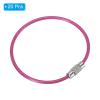 PATIKIL 5.9" Length Wire Keychain Cable, 20 Pack Stainless Steel 2mm Key Ring Loop for Outdoor Hiking Hanging Luggage Tag Keys ID Card, Pink view 3