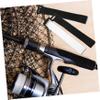 GANAZONO 10pcs Fishing Rod Strap Adjustable Organizer for Fishing Poles Soft Tie Lightweight Portable Black White Each view 4