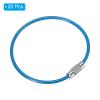 PATIKIL 5.9" Length Wire Keychain Cable, 20 Pack Stainless Steel 2mm Key Ring Loop for Outdoor Hiking Hanging Luggage Tag Keys ID Card, Blue view 3