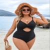 Blooming Jelly Womens Plus Size Bathing Suit Tummy Control One Piece Swimsuit Twist Front Ruched Swimwear (4X-Large,Black) view 2