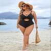Blooming Jelly Womens Plus Size Bathing Suit Tummy Control One Piece Swimsuit Twist Front Ruched Swimwear (4X-Large,Black) view 4