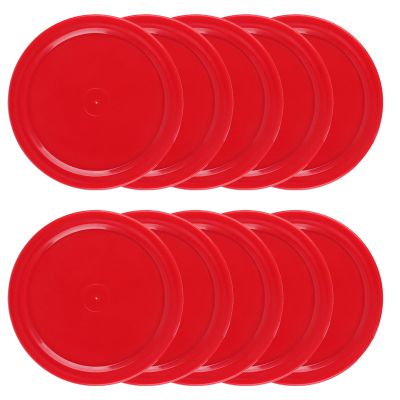 10 Pcs Air Hockey Pucks, 2.5 Inch Air Hockey Puck Set for Air Hockey Table, Red Home Air Hockey Heavy Replacement Pucks Parts Set for Game Tables Accessories, for Air Hockey Paddles and Pucks