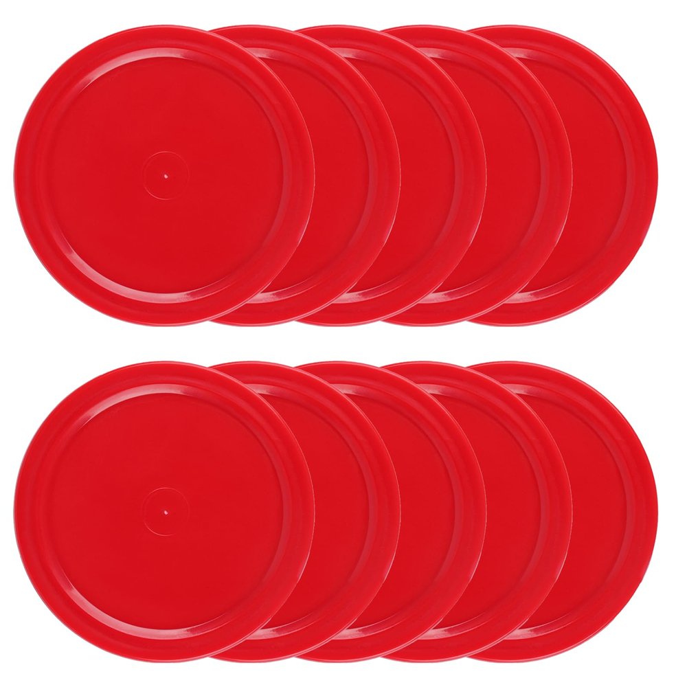 10 Pcs Air Hockey Pucks, 2.5 Inch Air Hockey Puck Set for Air Hockey Table, Red Home Air Hockey Heavy Replacement Pucks Parts Set for Game Tables Accessories, for Air Hockey Paddles and Pucks