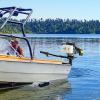 4-Stroke 4HP Outboard Motor, 55CC Heavy Duty Jet Pump Boat Engine, Wind Cooling System Short Shaft Fishing Boat Engine with CDI System for Inflatable Kayak Dinghy Canoe Small Boat view 4