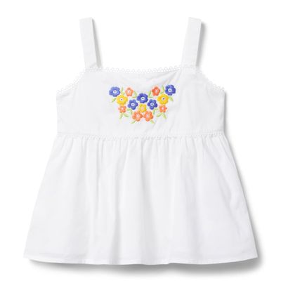 Janie and Jack Girls Embroidered Blouse (Toddler/Little Kids/Big Kids) White 1 12