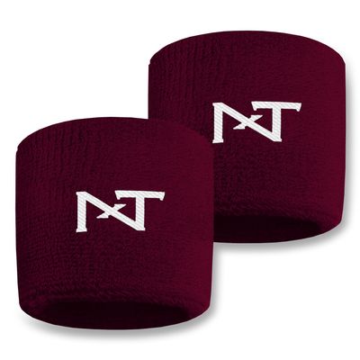 1 Pair Nxtrnd Sports Wristbands, Sweat-Absorbent Sweat Bands, Accessory for Football, Basketball, Tennis (Maroon)
