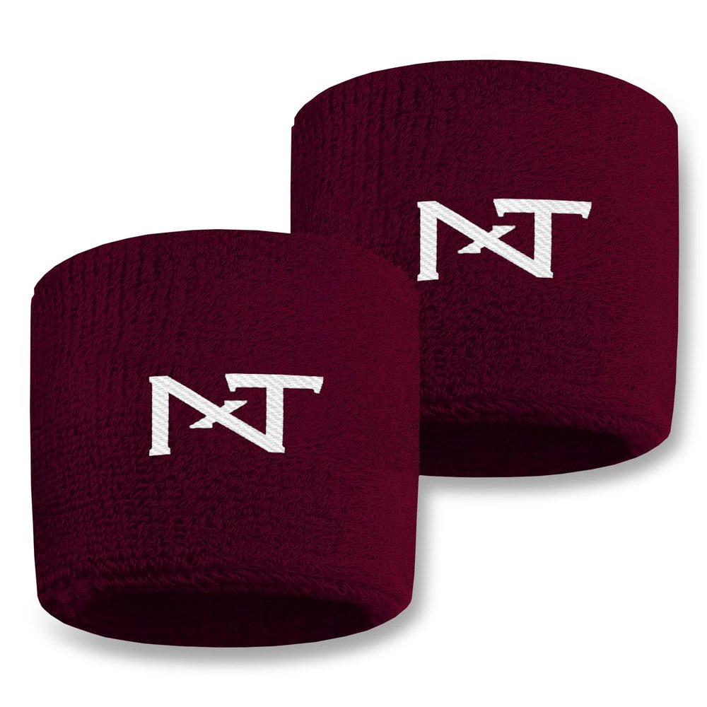 1 Pair Nxtrnd Sports Wristbands, Sweat-Absorbent Sweat Bands, Accessory for Football, Basketball, Tennis (Maroon)