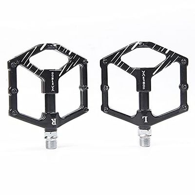 Bicycle Cycling Bike Pedals, Nylon Fiber, Aluminum Antiskid Durable Mountain Bike Pedals Road Bike Hybrid Pedals Anti-Slip and reflectors, Suitable for All Bicycle Types, Bicycle Pedal Aluminum Alloy
